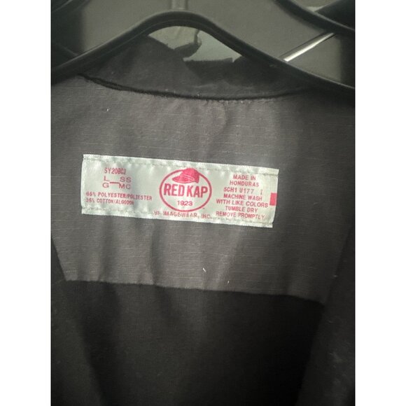 Vintage Red Kap Fox News Channel 4 Logo Work Shirt Black/Gray size Large LG L - Picture 2 of 3